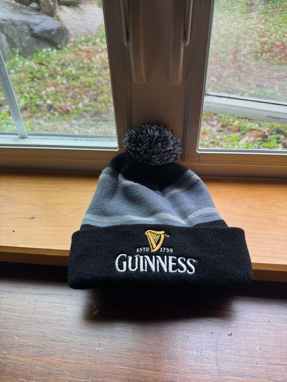 Guinness Est. 1759 Embroidered Logo Pom Pom Beanie Hat